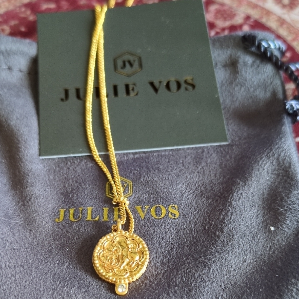 Julie Vos Gold Necklace with Intricate Pendant